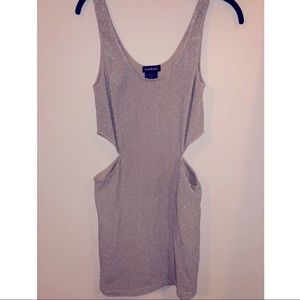 Bebe Nude / Beige Sparkle Mini Dress Medium / Large